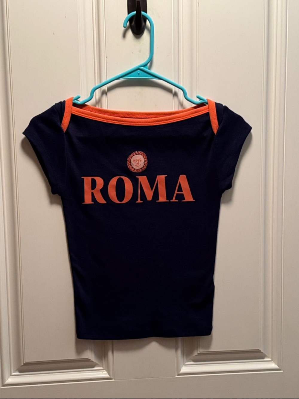 BDG Navy Tee with Orange ROMA Logo